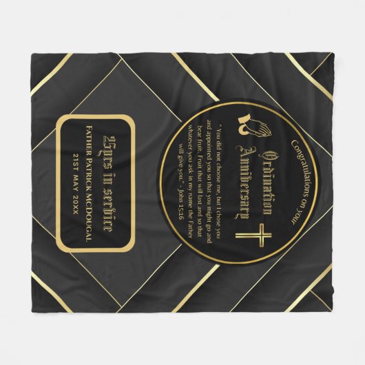 25. Pfarrer Priester Jubiläum Gift Ordination JEDE Fleecedecke (Vorderseite (Horizontal))