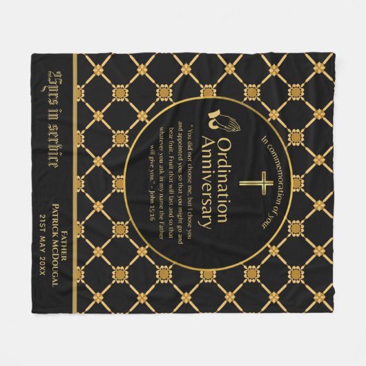25. Pfarrer Priester Jubiläum Gift Ordination JEDE Fleecedecke (Vorderseite (Horizontal))