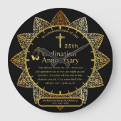 25. Pfarrer Priester Jubiläum Gift Ordination JEDE Große Wanduhr (Vorderseite)