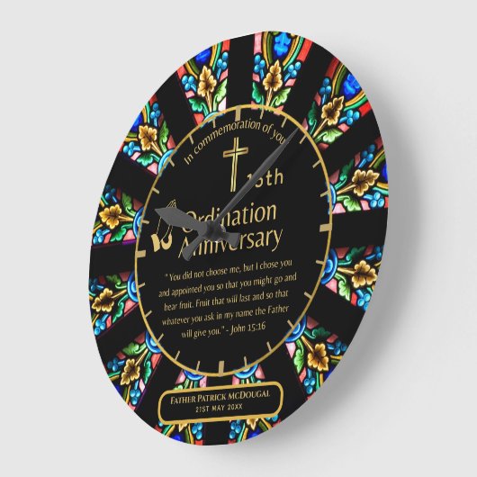 25. Pfarrer Priester Jubiläum Gift Ordination JEDE Große Wanduhr (Winkel)