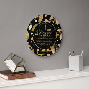 25. Pfarrer Priester Jubiläum Gift Ordination JEDE Große Wanduhr