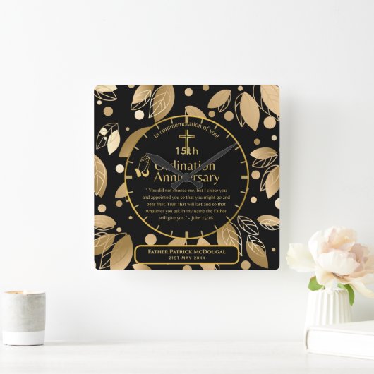 25. Pfarrer Priester Jubiläum Gift Ordination JEDE Quadratische Wanduhr (Zuhause)