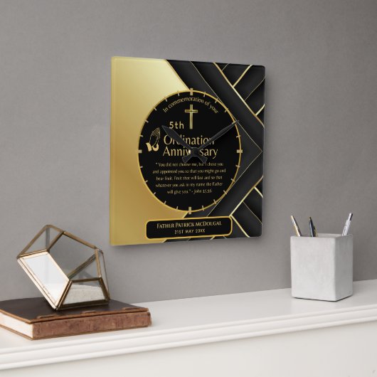 25. Pfarrer Priester Jubiläum Gift Ordination JEDE Quadratische Wanduhr (Büro)