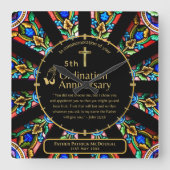 25. Pfarrer Priester Jubiläum Gift Ordination JEDE Quadratische Wanduhr (Vorderseite)