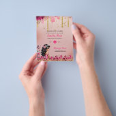 25 PINK Rose Gold Quinceanera Kleid Floral Flyer (Gruppe)