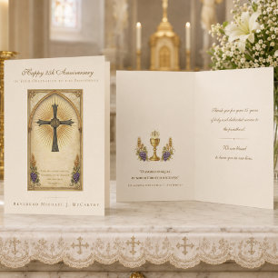 25. Priesterjubiläum katholisch IHS eucharistisch Karte