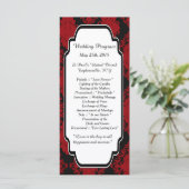 25 Romantische Red Damask Hochzeitsprogramme Programm (Stehend Vorderseite)