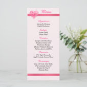 25 Rosa Confetti Herzensprint Frühjahrskarten Menükarte (Stehend Vorderseite)