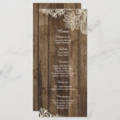 25 rustikale Hochzeitskarten aus Holz Menükarte (Vorne/Hinten)