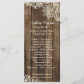 25 rustikale Hochzeitsprogramme für Spitzenwald Programm (Vorderseite)