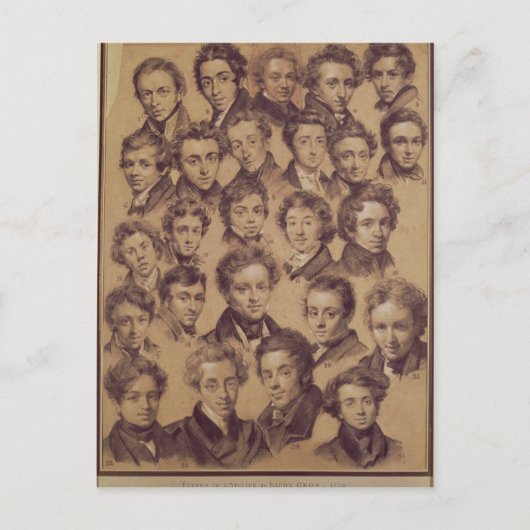 25 Schüler aus dem Studio Antoine Postkarte (Vorderseite)