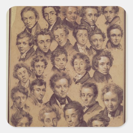 25 Schüler aus dem Studio Antoine Quadratischer Aufkleber (Vorderseite)