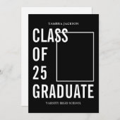 25 Schwarz-Weiß-Foto und Bio-Abschluss Ankündigung (Vorne/Hinten)