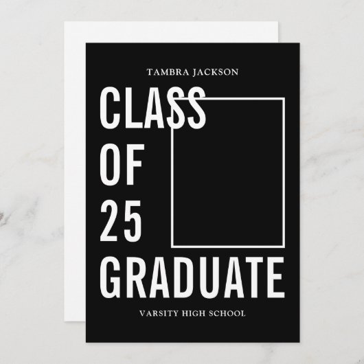 25 Schwarz-Weiß-Foto und Bio-Abschluss Ankündigung (Vorne/Hinten)