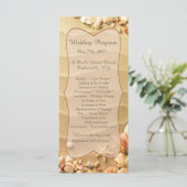 25 Seashell Beach Sand Wedding Programme (Stehend Vorderseite)