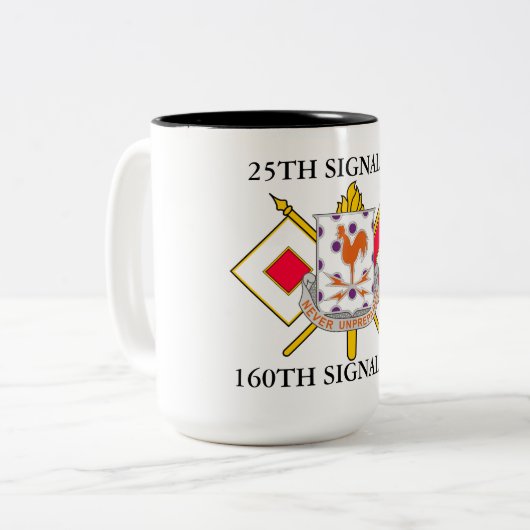 25. SIGNAL BATTALION 160. SIGNAL BRIGADE  ZWEIFARBIGE TASSE (Vorderseite Links)
