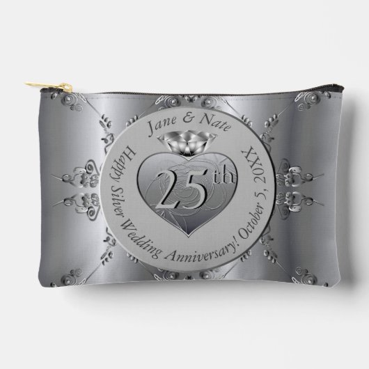 25. Silber-Jubiläum Druckknopfbeutel Zubehörtasche (Vorderseite)
