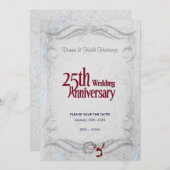25. Silber und Burgund Jahrestag Save The Date (Vorne/Hinten)
