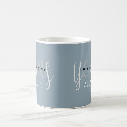 25. Silberblauer Hochzeitstag Kaffeetasse (Mittel)