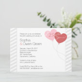 25. Silberes Hochzeitsszenario-Party Einladung (Stehend Vorderseite)