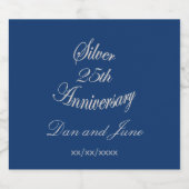 25. Silberhochzeit Formal Personalisiert Schaumweinetikett (Einzelnes Label)