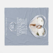 25. Silberhochzeit Foto Herz Fleecedecke (Vorderseite (Horizontal))