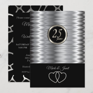 25. Silberhochzeit - Giraffe 🦒 Muster Einladung