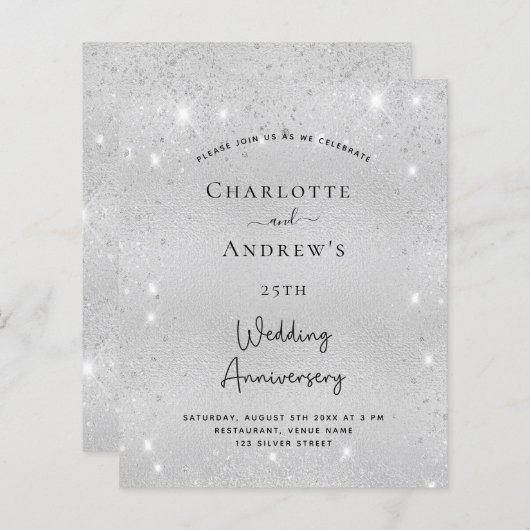 25. Silberhochzeit Glitzer (Vorne/Hinten)