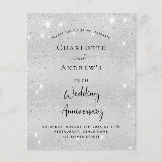 25. Silberhochzeit Glitzer (Vorderseite)