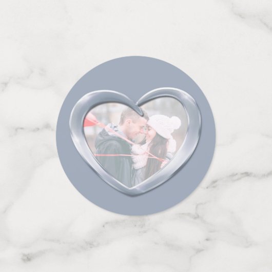 25. Silberhochzeit Herz und Foto Konfetti (Klein Vorderseite)