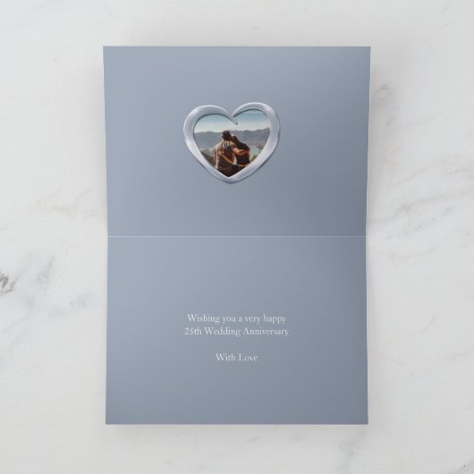 25. Silberhochzeit Jubiläum ab und zu Foto Karte (Innenseite)