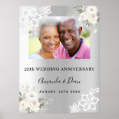 25. Silberhochzeit Jubiläum Foto Empfang Poster (Vorne)