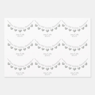 25. Silberhochzeit personalisiert Geschenkpapier Set