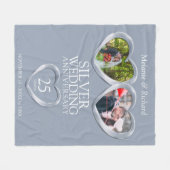 25. Silberjubiläum ab und zu Foto Herz Fleecedecke (Vorderseite (Horizontal))