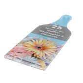 25. Silberjubiläum Blumenblau Schneidebrett (Ecke)