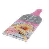 25. Silberjubiläum Blumenrosa Schneidebrett (Ecke)