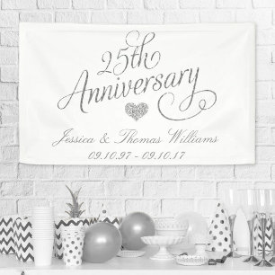25. silberne Hochzeit Banner