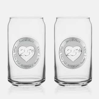 25. silberne Hochzeit Dosenglas
