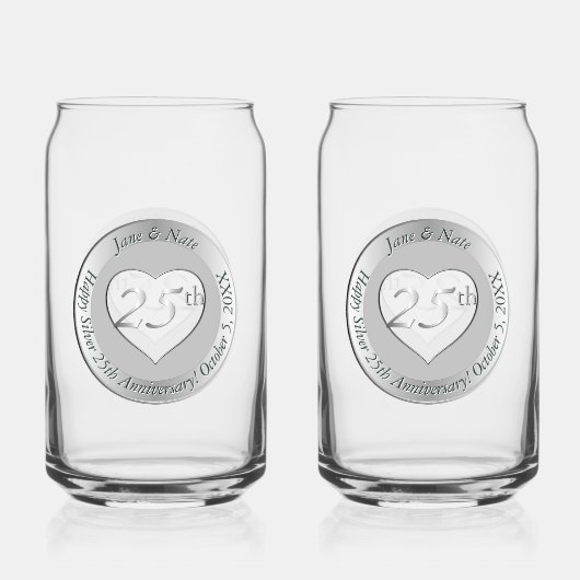 25. silberne Hochzeit Dosenglas (Vorderseite)