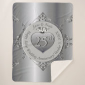 25. Silberne Hochzeit Jubiläum Sherpa Blanket Sherpadecke (Vorderseite)