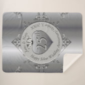 25. Silberne Hochzeit Jubiläum Sherpa Blanket Sherpadecke (Vorderseite (Horizontal))