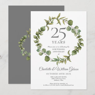 25. Silberne Hochzeit Jubiläum Waldlandschaft Einladung