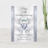 25. Silberne Hochzeitkarten für Ehefrau oder Karte (Vorderseite)