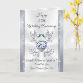 25. Silberne Hochzeitkarten für Ehefrau oder Karte (Gelbe Blume)