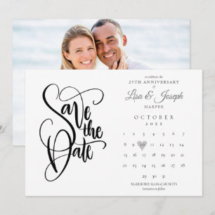 25. silberne Hochzeitsjubiläum-Kalender-Foto Save The Date