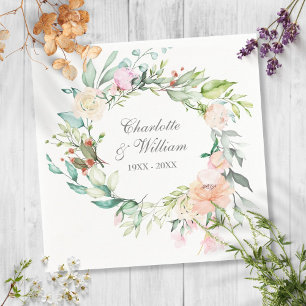 25. silberne Hochzeitsjubiläumsrosen Aquarell Serviette
