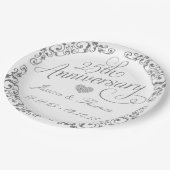 25. Silberne Hochzeitsplatte Pappteller (Schrägansicht)