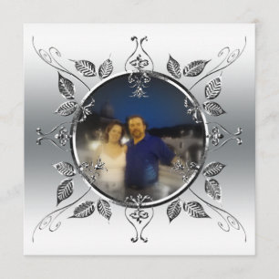 25. silberne Hochzeitstag Add Photo Einladung