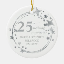 25. Silberne Hochzeitstag Foto Silberstars Keramik Ornament