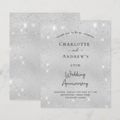 25. silberne Hochzeitstag Glitter-Einladung (Vorne/Hinten)